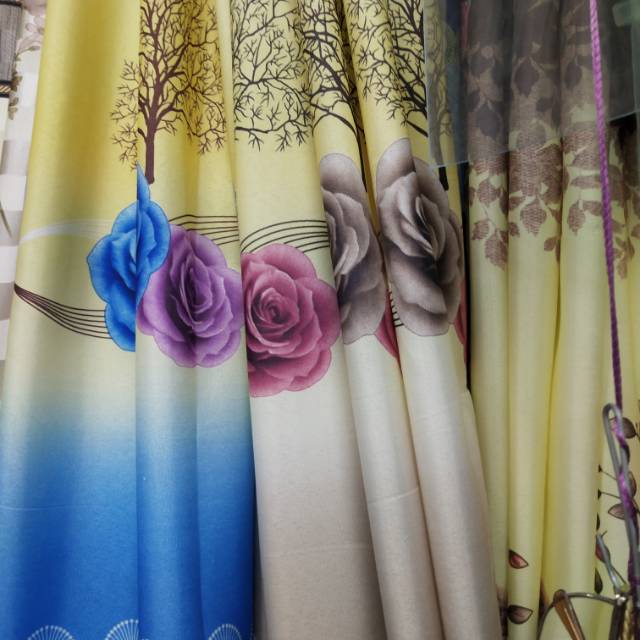 Polyester Print Smooth Living Room Bedroom Dormitory Stylish And Beautiful Curtains
