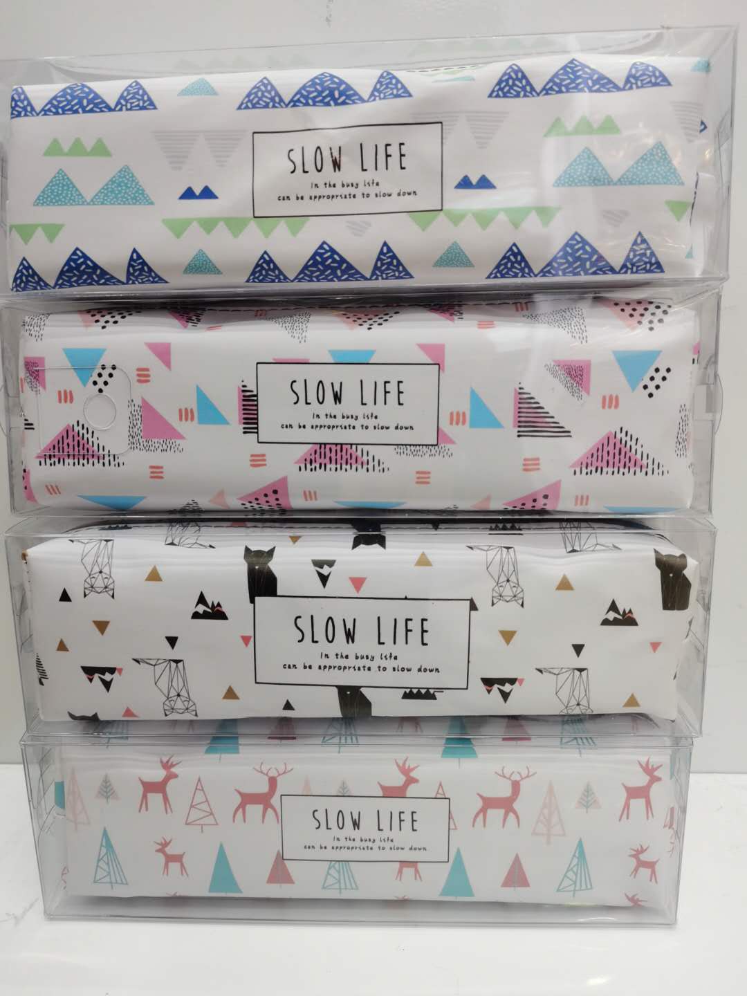 Pu Striped Pen Bag Cartoon Stationery Bag Gift Customization Kindergarten Students Gift Customization details Picture
