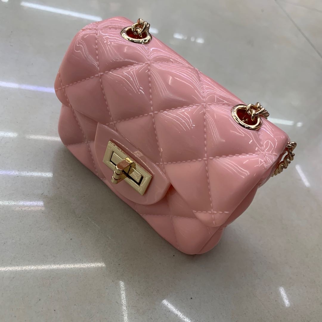 Summer Flower Cute and fashionable jelly bag chain crossbody bag in pink style