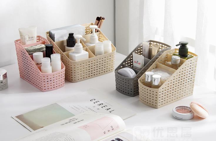 塑料多功能储物镂空塑料桌面收纳盒产品图