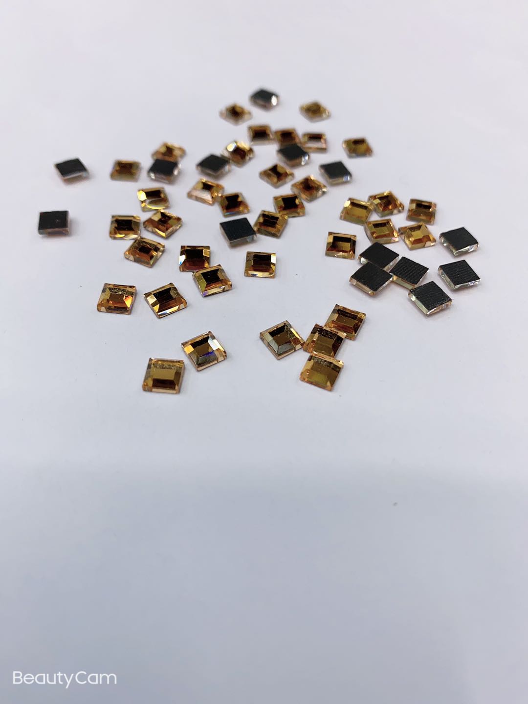 6*6MM方形水晶黄中东钻DMC美甲钻平底钻DIY钻细节图