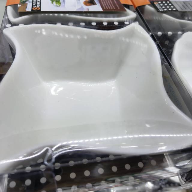 Pure white minimalist square small plate set details Picture