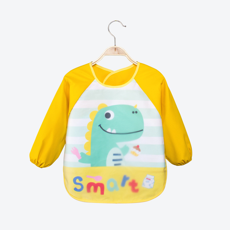 Baby Food Overalls Waterproof And Dirty Baby Bibs Cartoon Drawing Clothes Children's Aprons Long Sleeves Boys Reverse Clothes Specification drawing