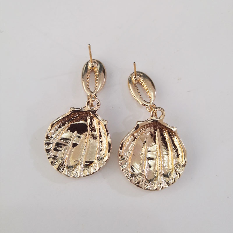 欧美时尚创意耳环波西米亚风格扇贝耳饰细节图