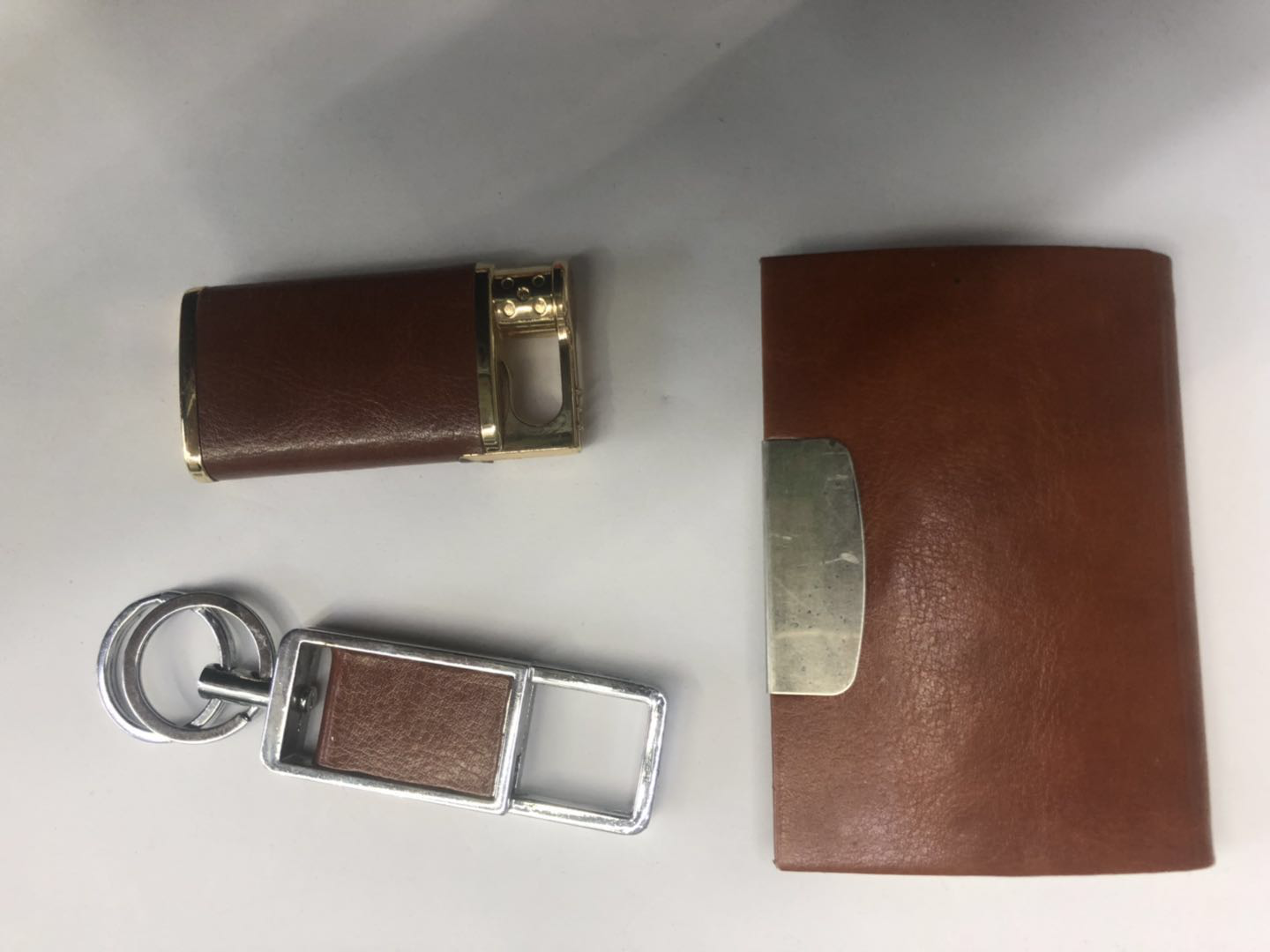 凯路仕礼品笔业 办公批发金属包皮打火机商务名片盒金属钥匙扣礼盒套装细节图