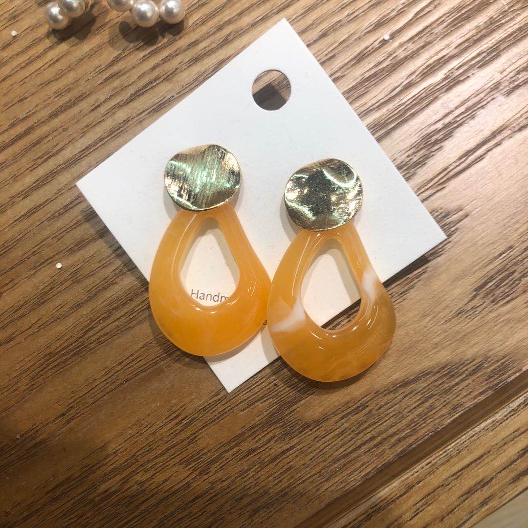 South Korea East Gate yellow ring fashion earrings S925 silver needle temperament super Fairy stud earrings thumbnail