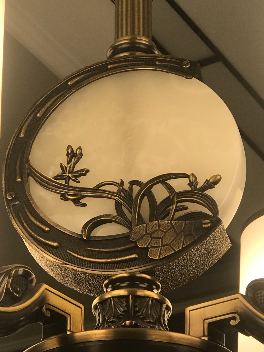 The new Chinese-style zinc alloy jade Orchid Hollow Valley series chandelier under Dingju Lighting of the National trend series details Picture