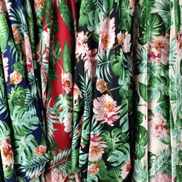 缎面印花布饰品头饰服装面料涤纶面料