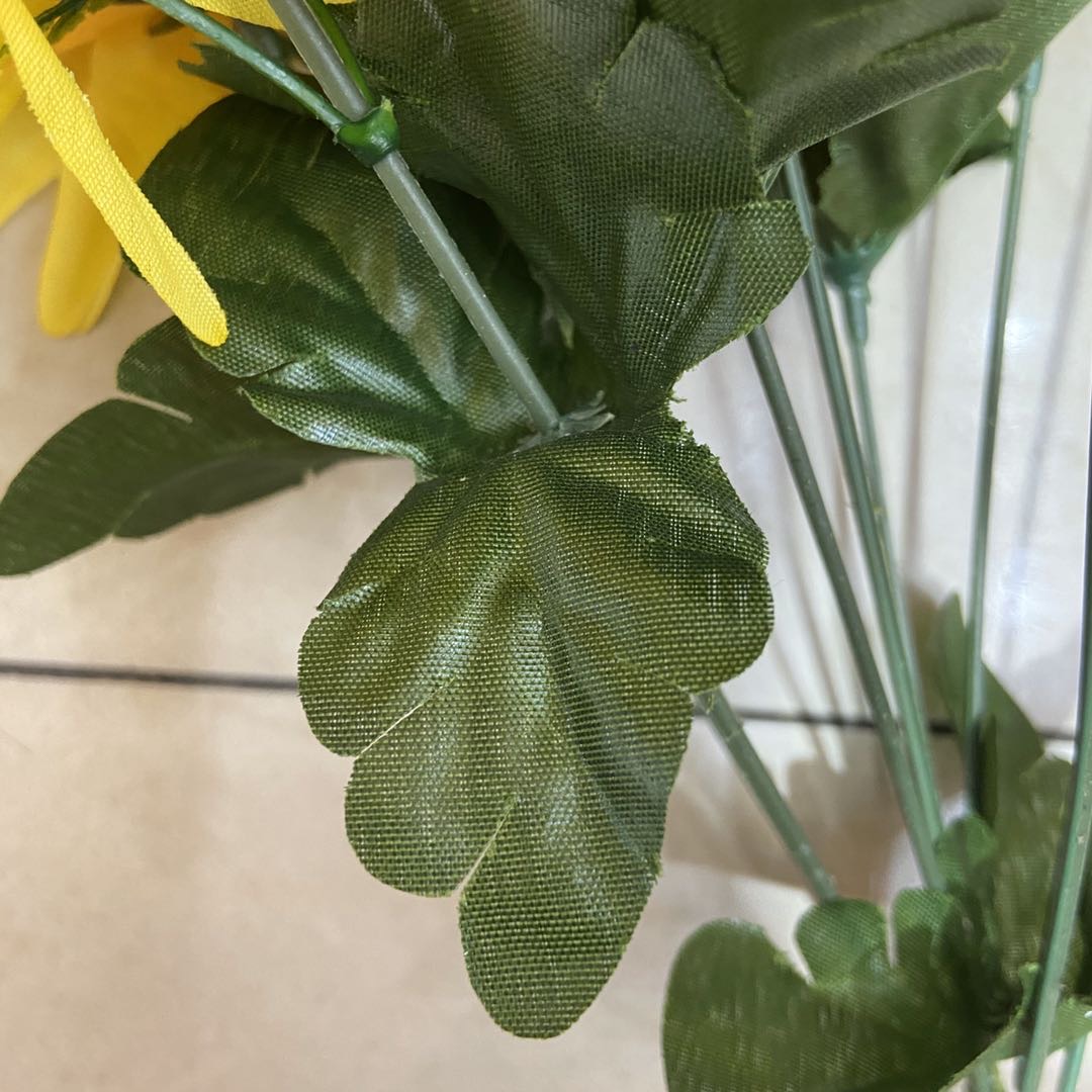 9头菊花束清明祭祀扫墓祭奠公墓上分墓前摆放塑料假花细节图