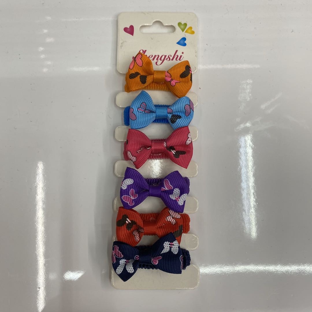 热销新款多色可爱蝴蝶印花蝴蝶结儿童头绳