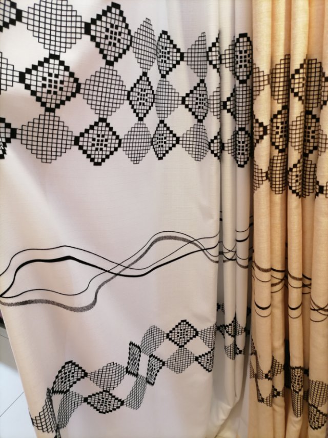 Finished light-blocking curtain fabric in solid color, simple cotton and linen style, custom-made for living room, heat insulation and sunshade, rental bedroom details Picture