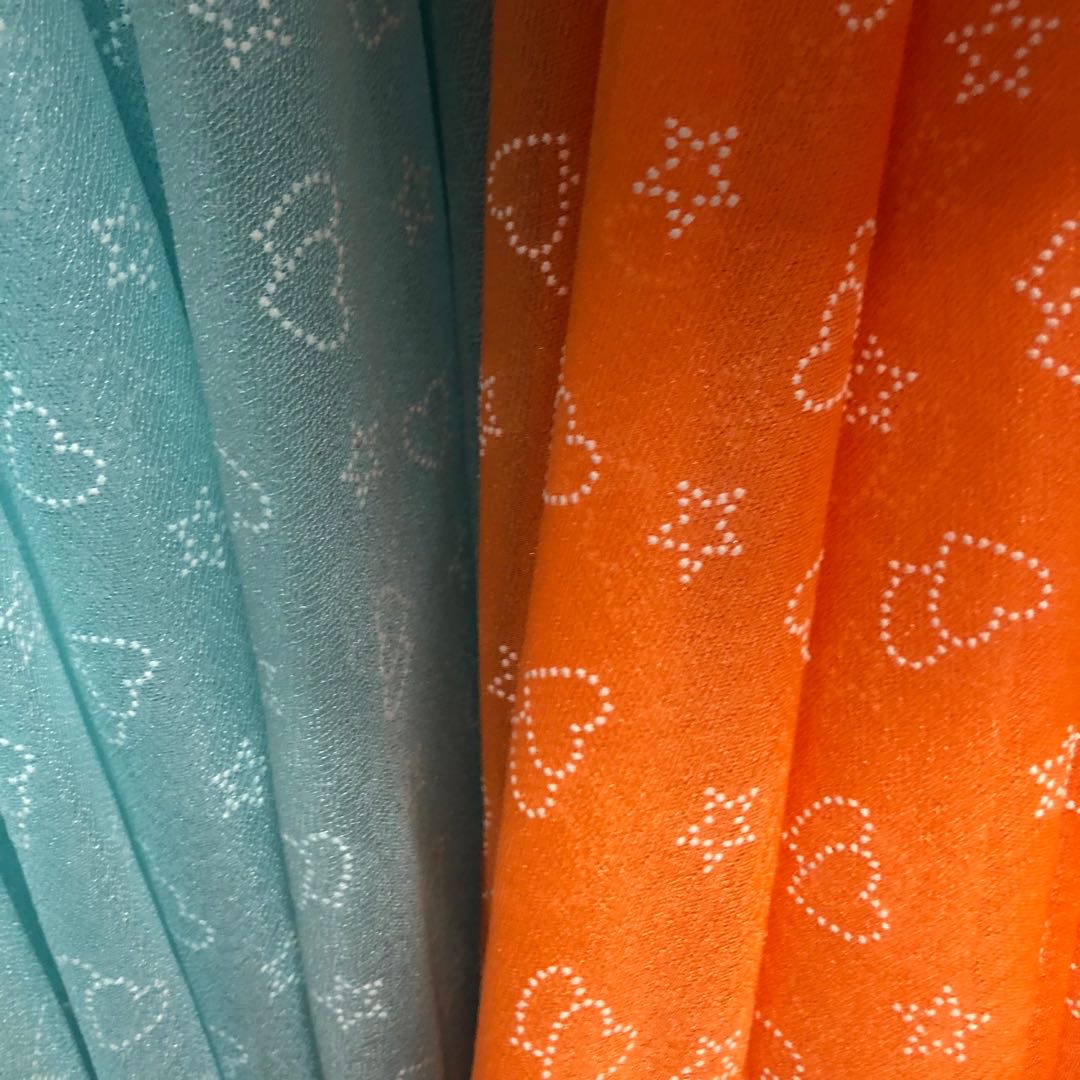 Beauty gauze fabric, heart-shaped printed multi-color dress fabric Specification image