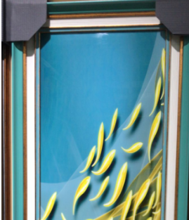 龙堡画饰25X70cm蓝金双框冰晶画产品图