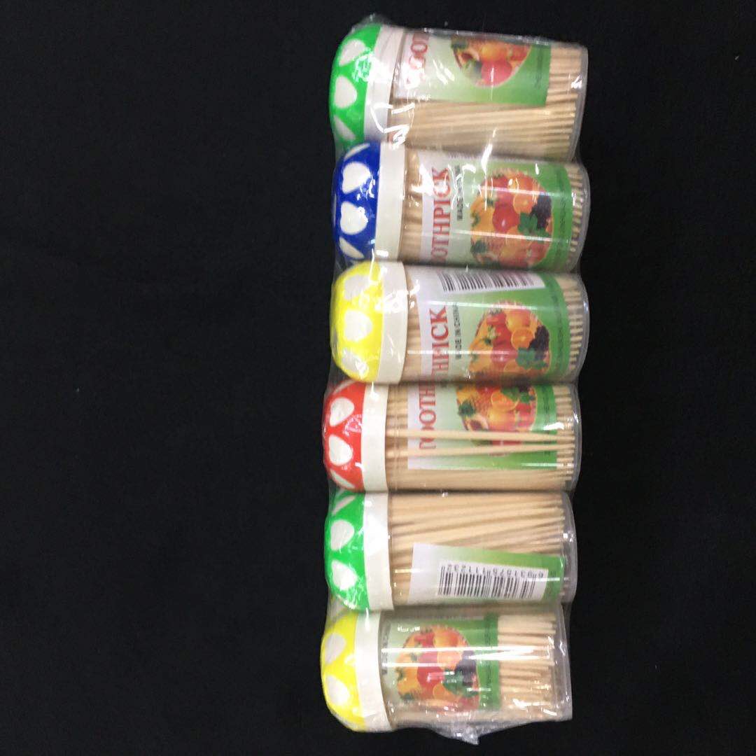 竹牙签批发家用一次性双头竹子细牙签酒店餐厅牙签盒便携透明瓶装