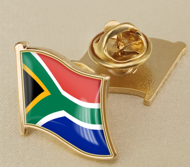 南非国旗胸针 高质量珐琅工艺南非国旗徽章世界各国旗帜胸章产品图