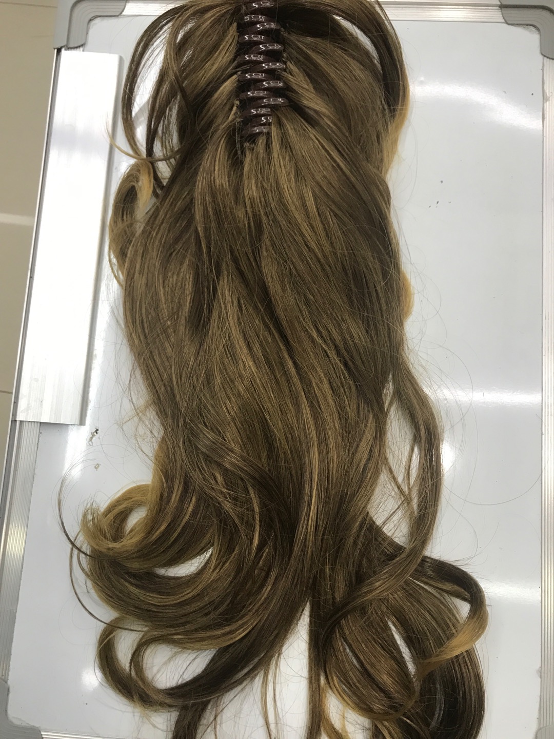 Ponytail Wig Female Fake Braid Curly Net Red Medium Long Grab Clip Natural High Ponytail Perm Ponytail Specification drawing