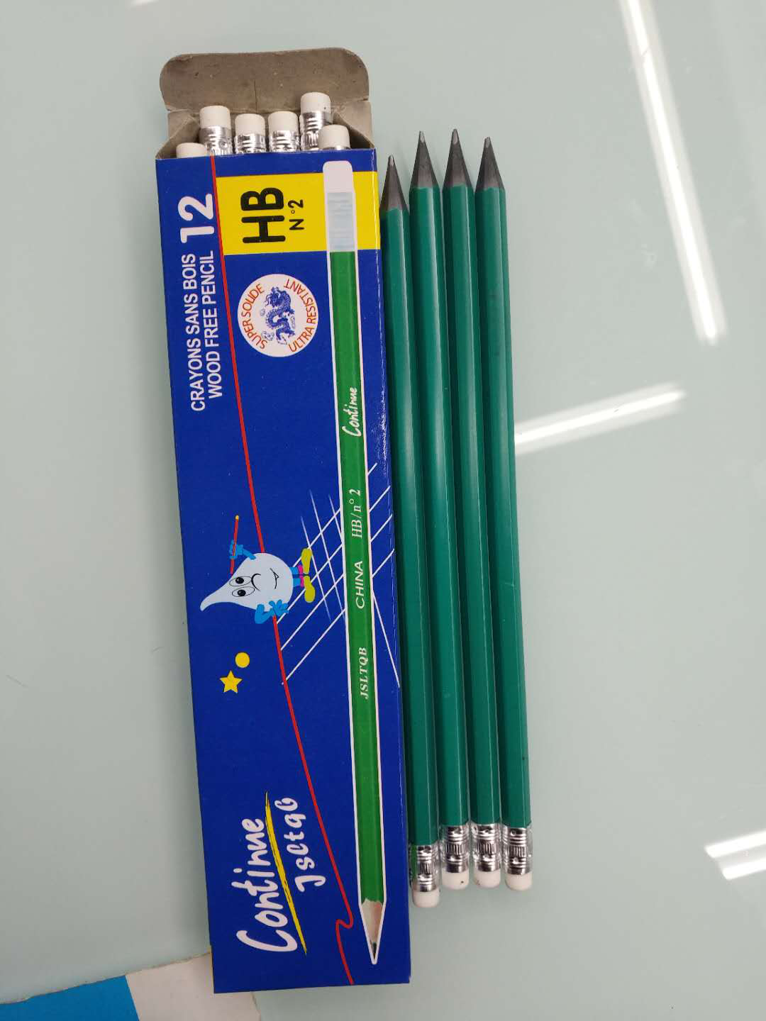 Plastic Pencil No Wood Erasable Pencil Environmental Friendly Pencil Hb Pencil Factory Direct Sales