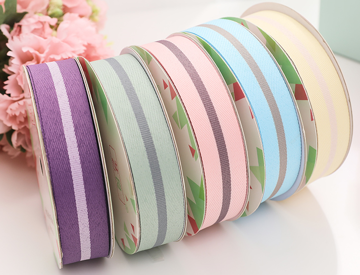 New high-end and high-quality two-color twill flower gift packaging webbing, packaging tape and decorative tape details Picture
