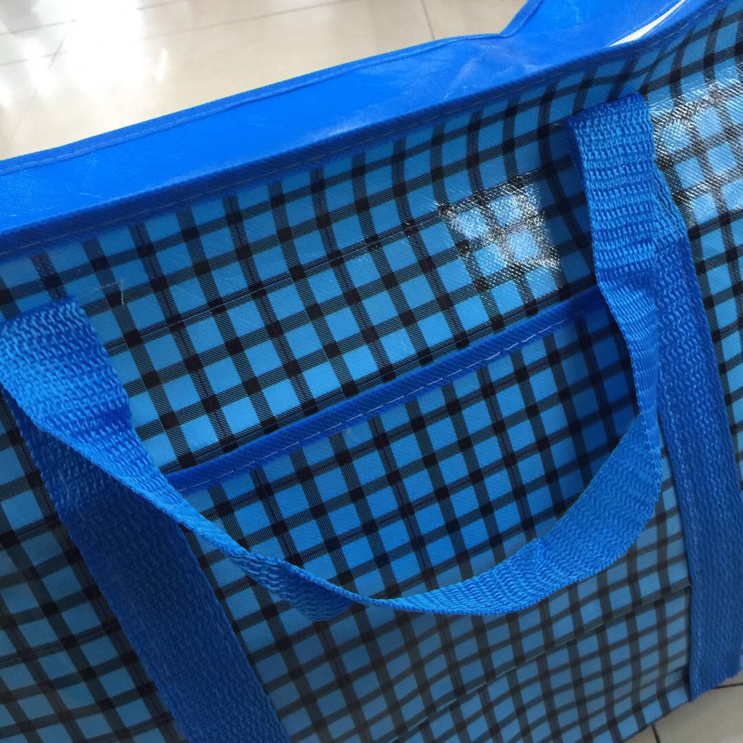 彩色覆膜防水编织袋收纳袋蛇皮袋打包袋红白蓝行李袋搬家麻袋手提产品图