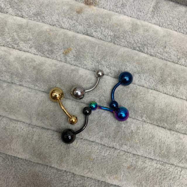 厂家直销混色不锈钢脐钉