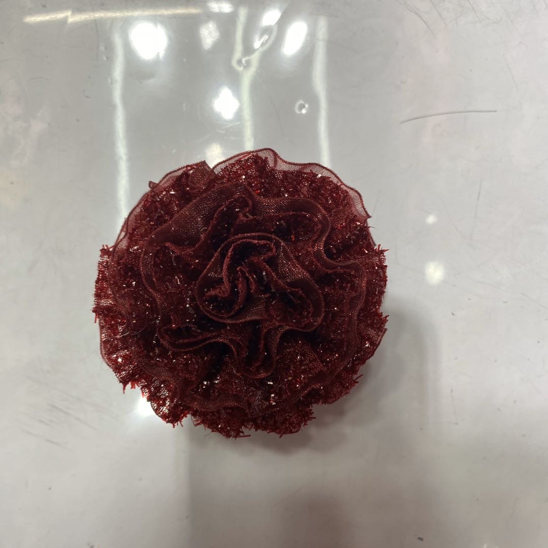 热销新款网纱亮丝布艺双层女士小号爪花