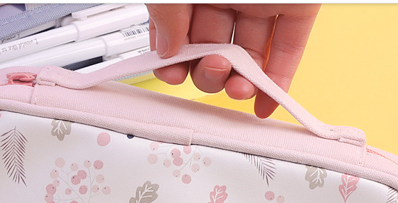 Female Simple Pencil Box Tiktok Network Red With Cute Korean Version Of Ins Tide Large Capacity High Appearance Level Stationery Canvas Double Layer Specification drawing