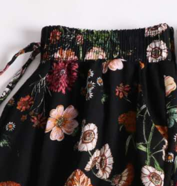 碎花朵印花雪纺阔腿短裤女夏季韩版花苞松紧腰抽绳产品图