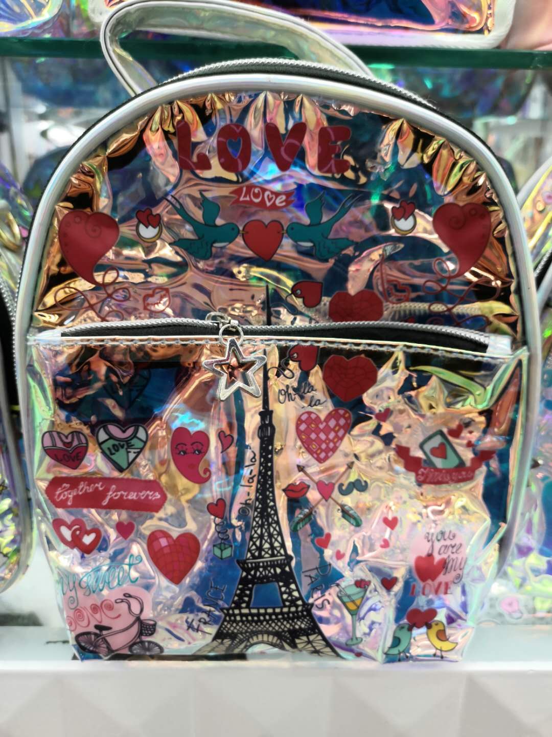 Backpack Dual Crossbody Casual Ethnic Style Transparent Lovely Large Capacity Travel Backpack details Picture