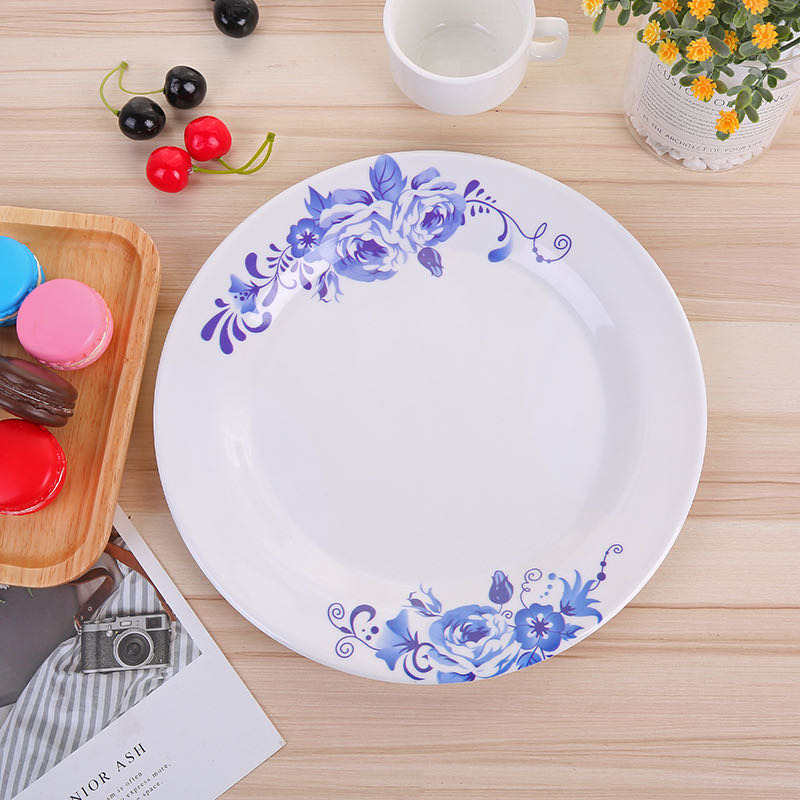 密胺餐具饭店快餐厅防摔9寸平盘