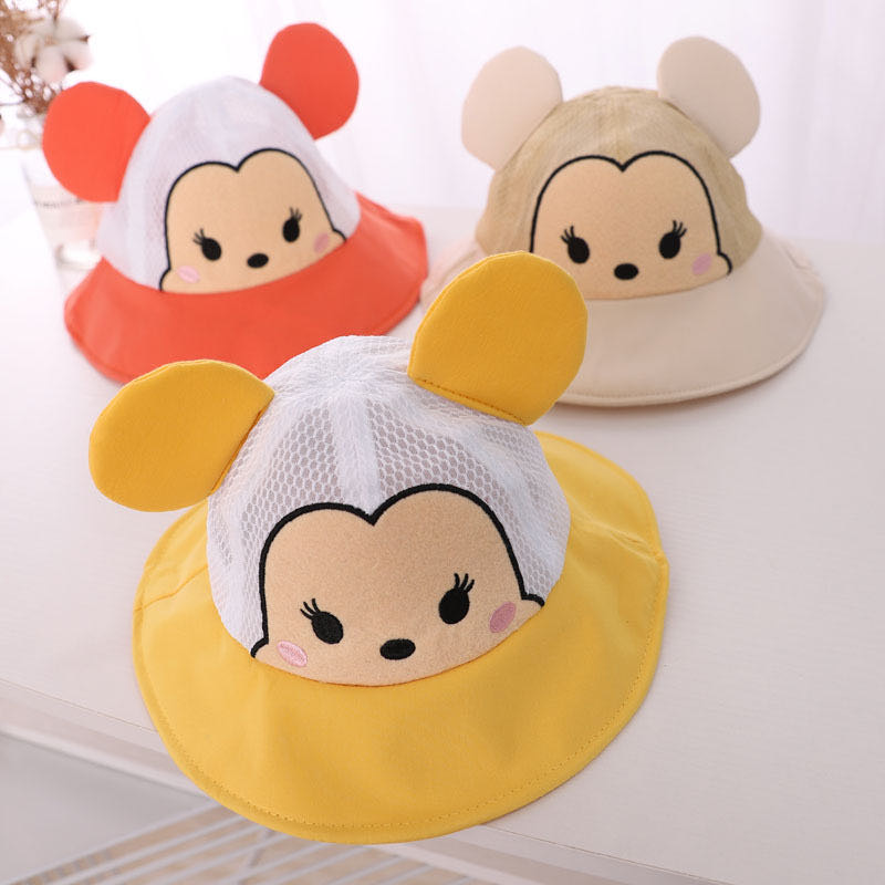 20 Summer Baby Hats Cartoon Mouse Basin Hats Boys And Girls Baby Hollowed Breathable Sun Hats Round Ears Fisherman Hats Specification drawing