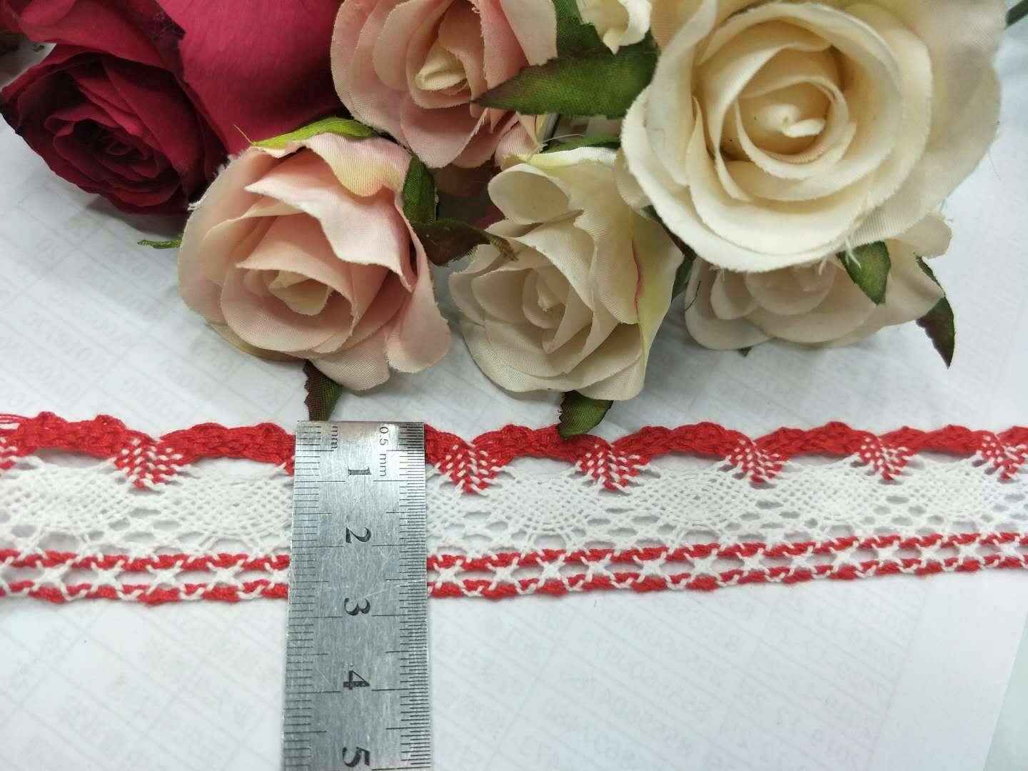 Direct sales from the factory with in-stock supply. The cotton edge design is fashionable and the cotton thread lace has various uses details Picture