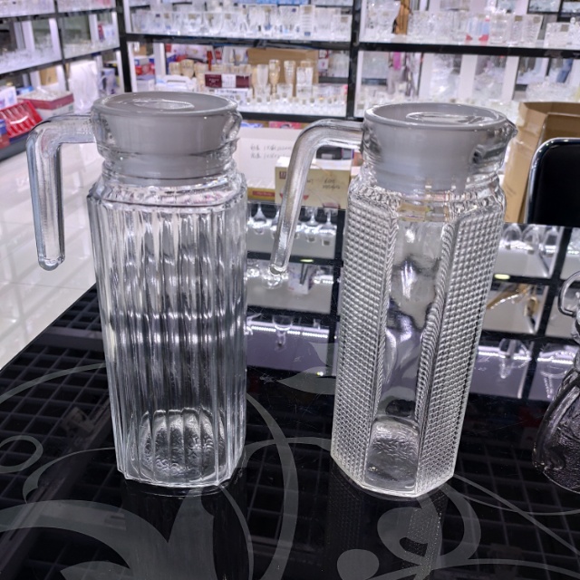 Engraved glass cold water bottle, glass bottle, juice cold water bottle, tied bottle for household use Specification image