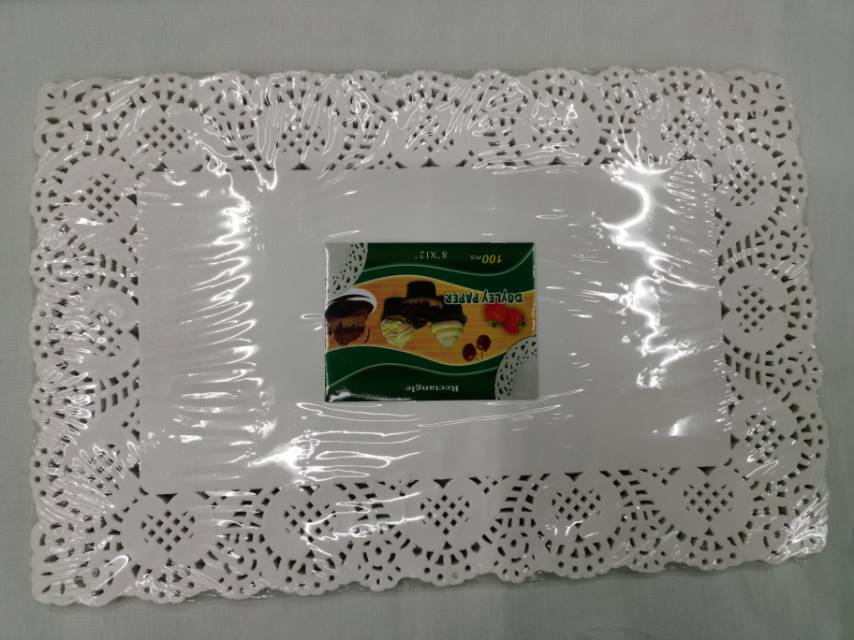 Pastry Hollow Bread Basket Plate Lace Paper Kitchen Blotting Paper Placemat Dessert Liner White Household Blue
