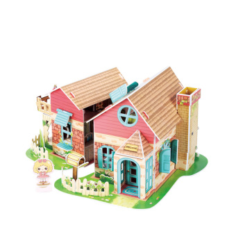 3D立体拼图女孩屋模型 益智早教玩具房我的小别墅