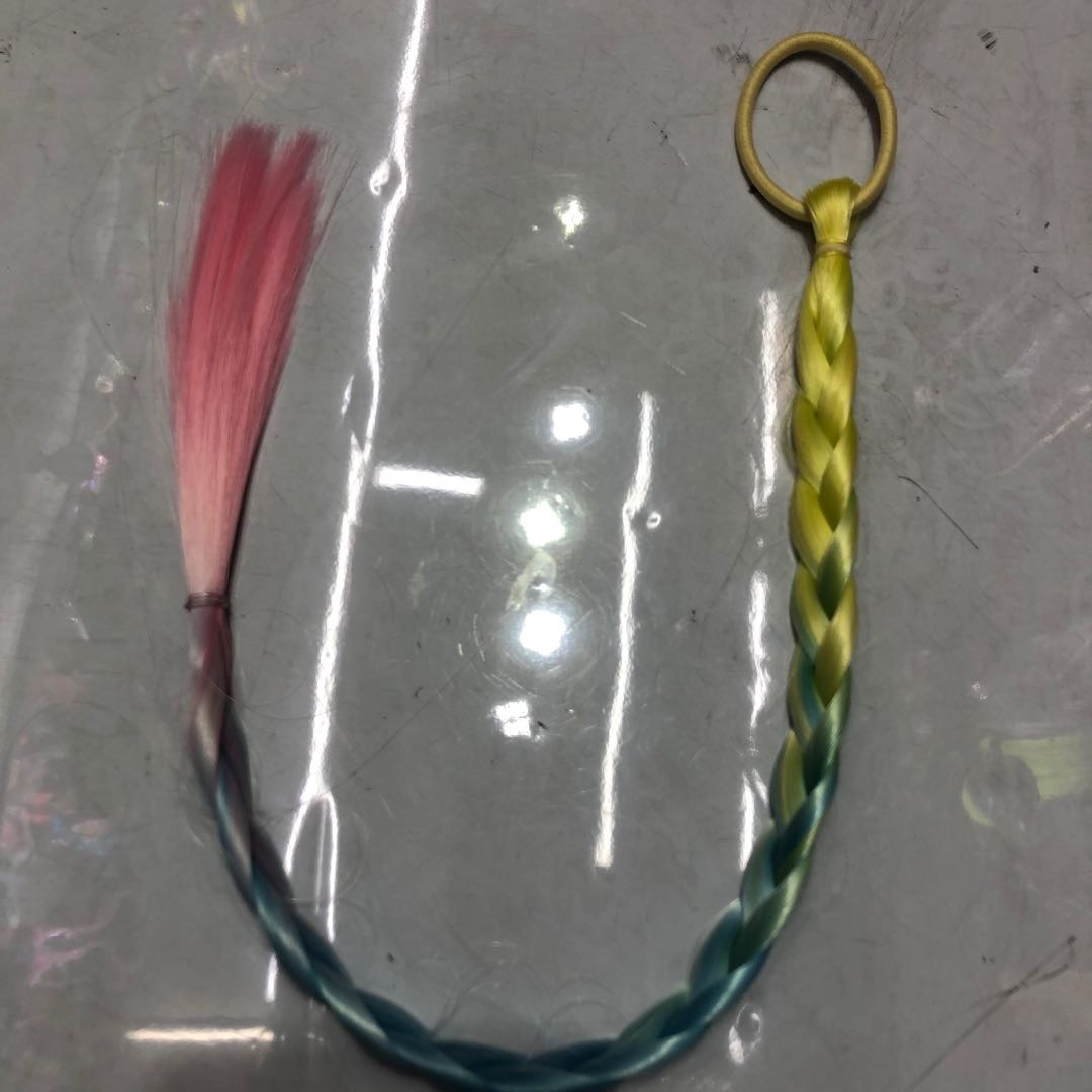 Manufacturers direct three - strand braid color children's hair decorative leather ring lovely personality