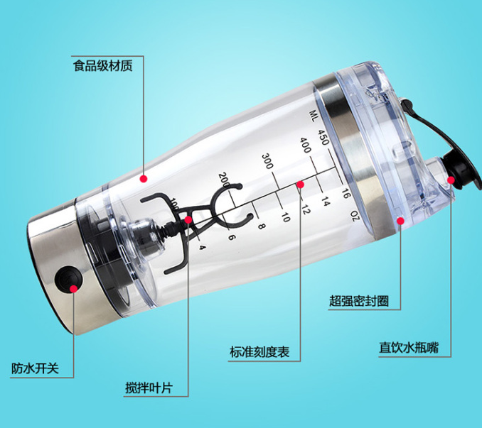 自动奶昔咖啡搅拌杯杯子欧式不锈钢蛋白粉电动摇摇杯健身水杯细节图