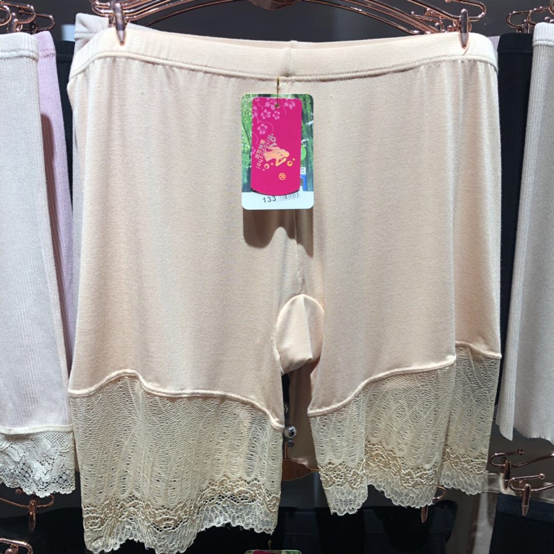 高腰收腹加宽蕾丝花边安全裤夏季防走光打底裤清凉不卷边