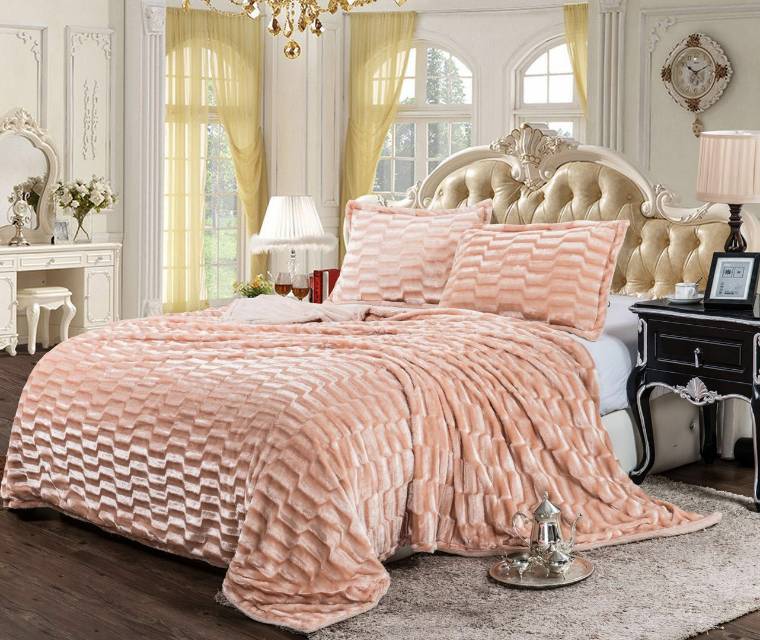 Wavy Flannel Blanket Nap Blanket details Picture