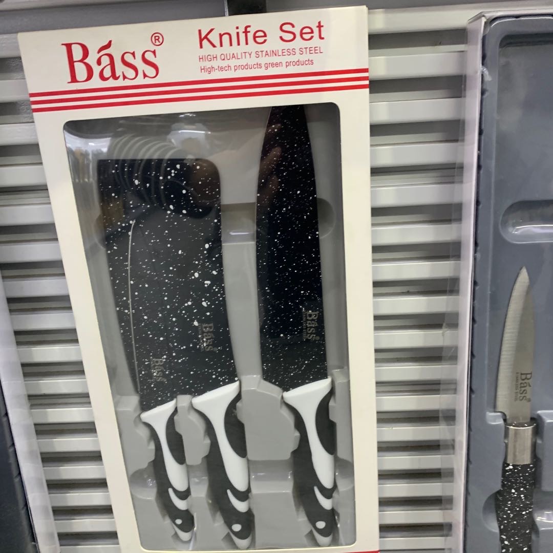 Black and white dual-color starry sky knife set
