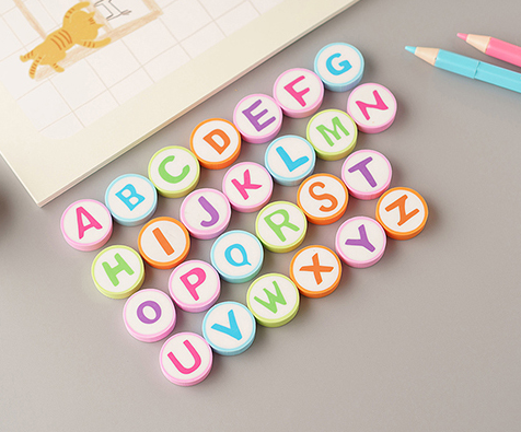Creative stationery, cartoon and cute 26-letter eraser, primary school toy prize details Picture