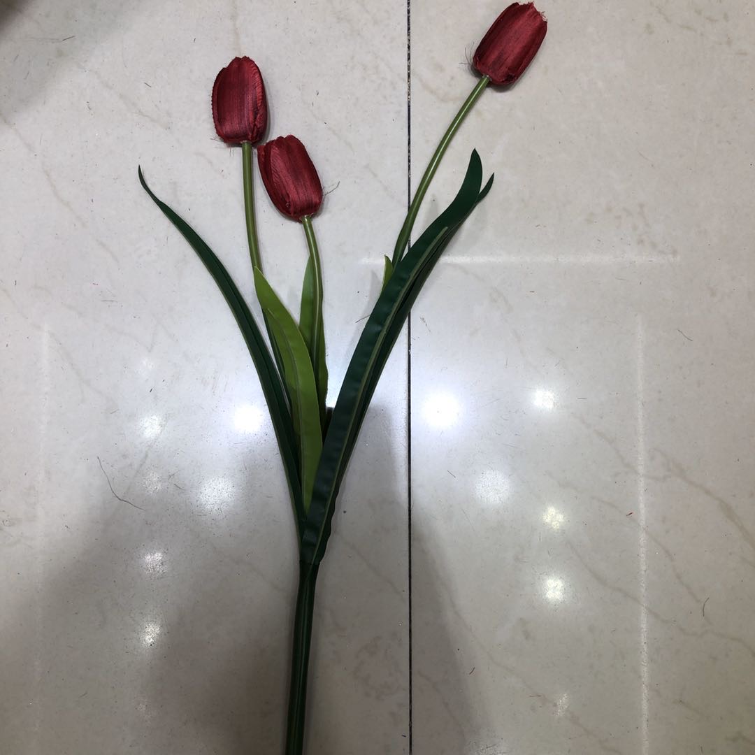 Simulation Tulip Three Small Garden Fresh Decoration Home Photography Accessories Manufacturers Direct Sales