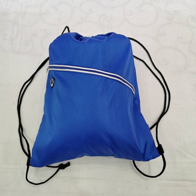 精品足球纹束口袋斜拉白边拼接抽绳健身轻便训练袋细节图