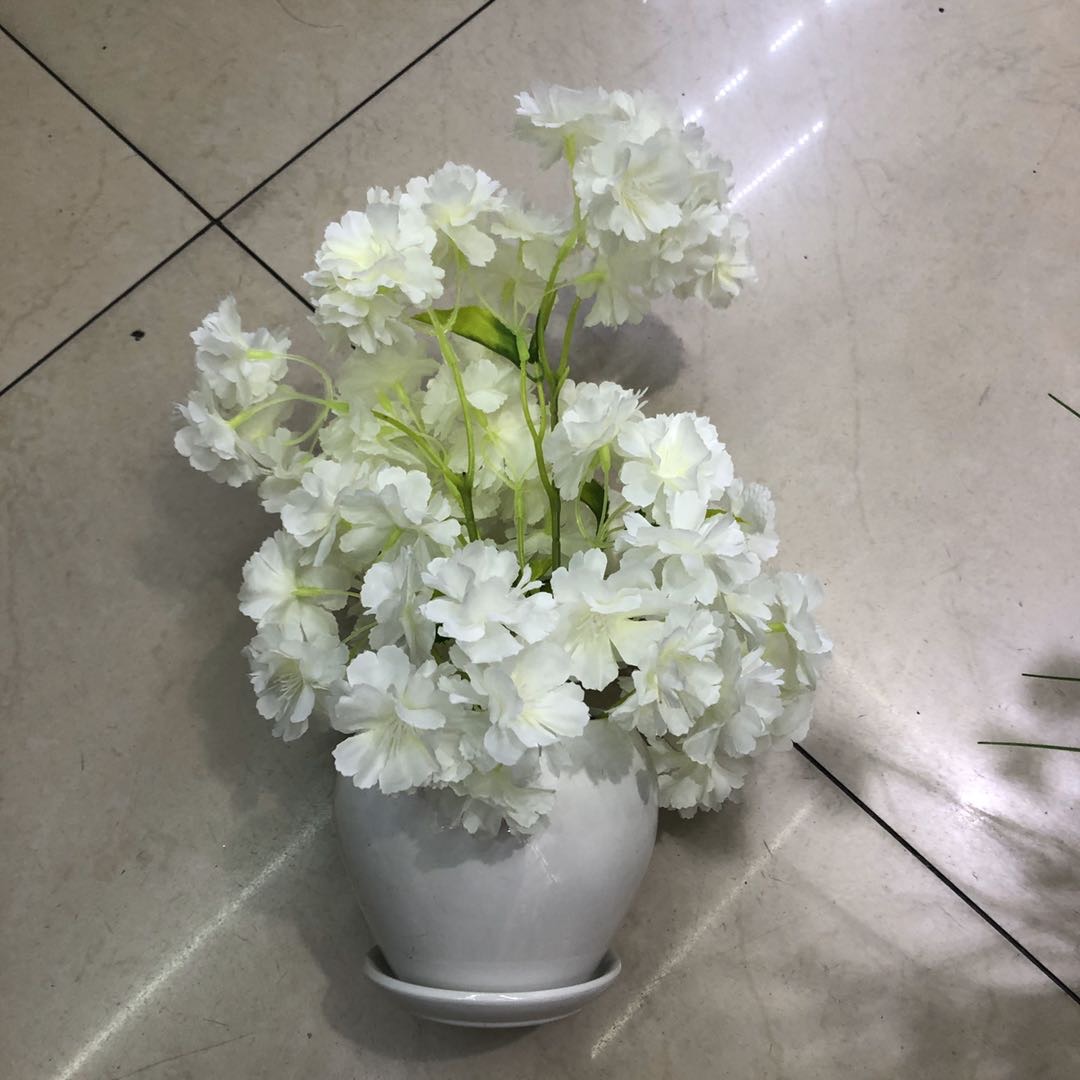 Factory Direct Sales Simulation Cherry Blossom Potted Garden Small Fresh Decorative Home Photography