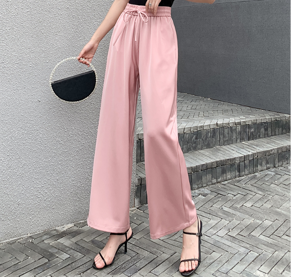 2020春冰丝棉麻阔腿裤子女韩版高腰薄款九分裤女无弹显高休闲裤女