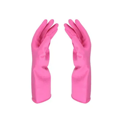Durable Household Cleaning Gloves For Washing Dishes Rubber Latex Waterproof Laundry Gloves With Hooks