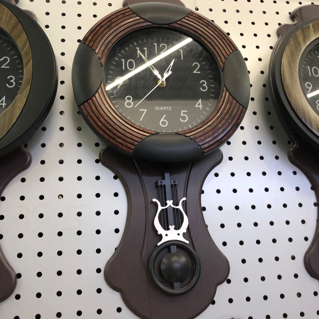 复古客厅静音大摆钟欧式田园酒店仿古创意木挂钟石英钟产品图