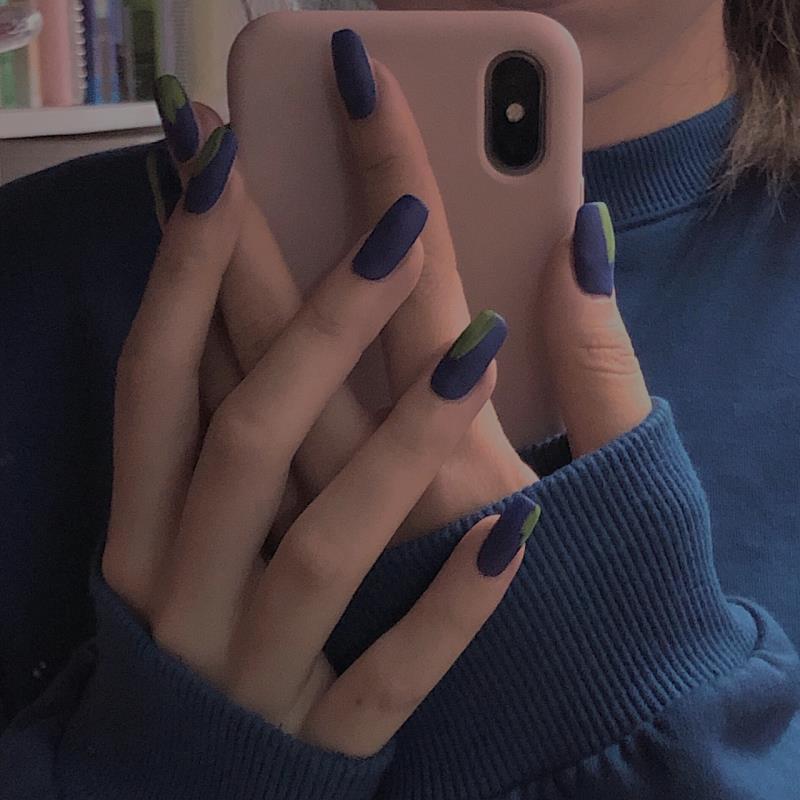 Solid-color nail stickers, cartoon and fresh nail stickers for girls, 3d waterproof and long-lasting nail patches details Picture