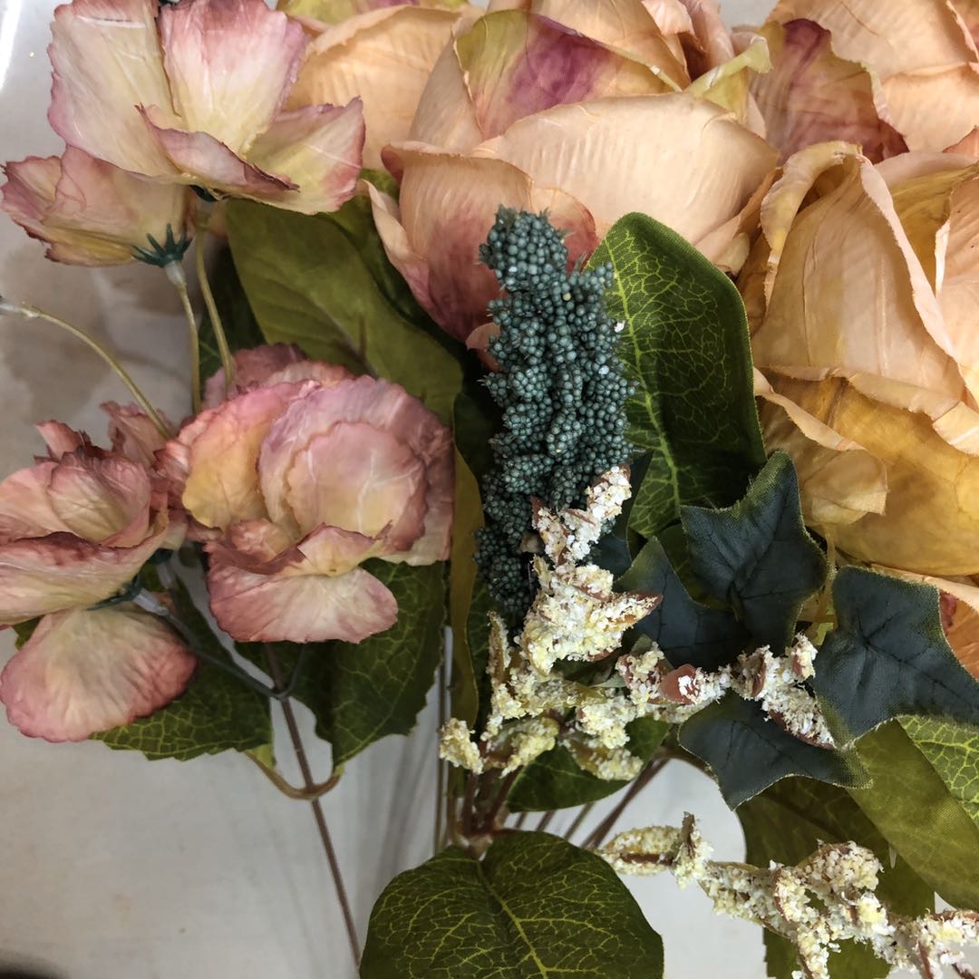 仿真苞心玫11叉田园小清新装饰家居摄影摆件厂家直销细节图