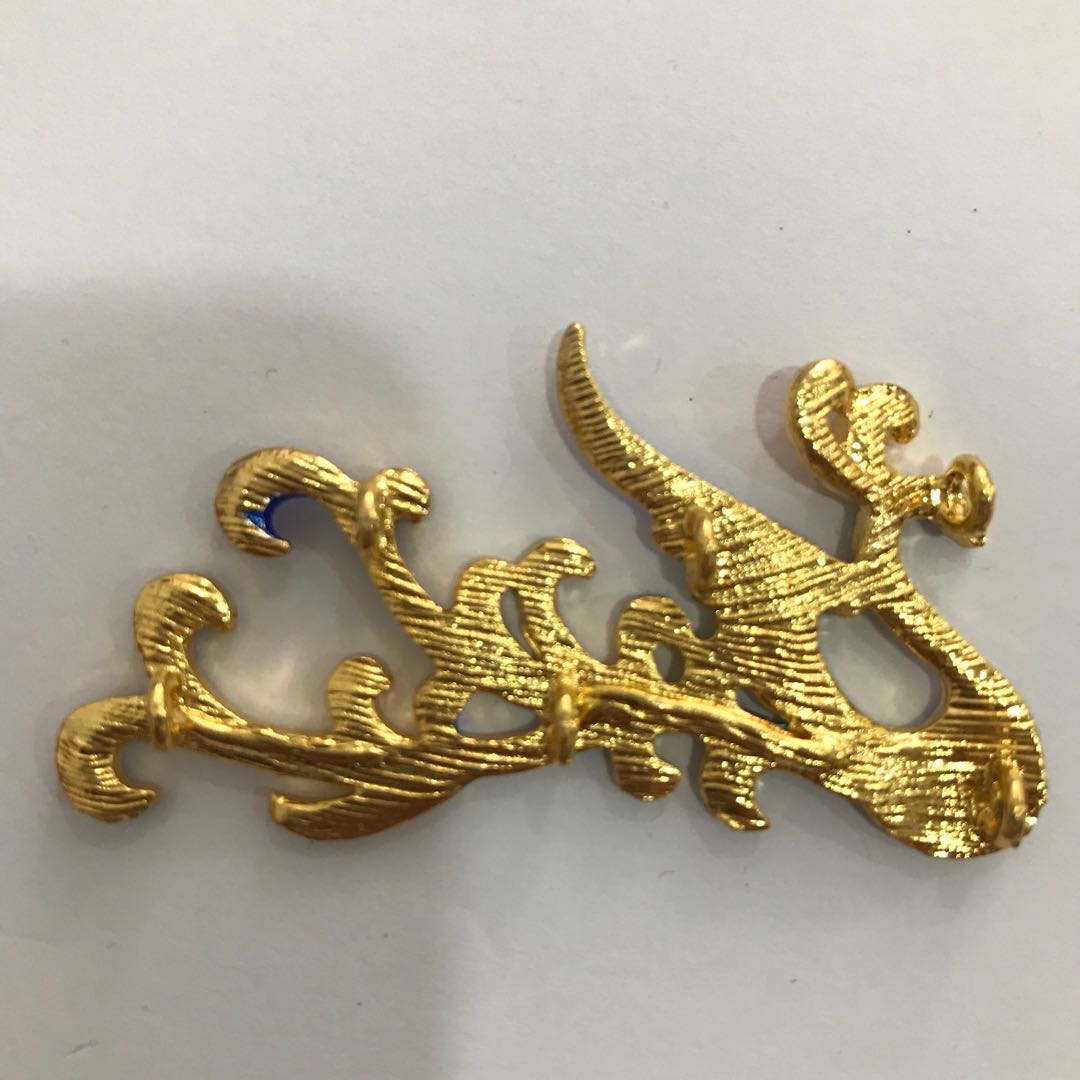Zinc alloy gilt oil drip imitation Cloisonne blue phoenix peacock burning blue accessory diy handcrafted hair hairpin step shaking material details Picture