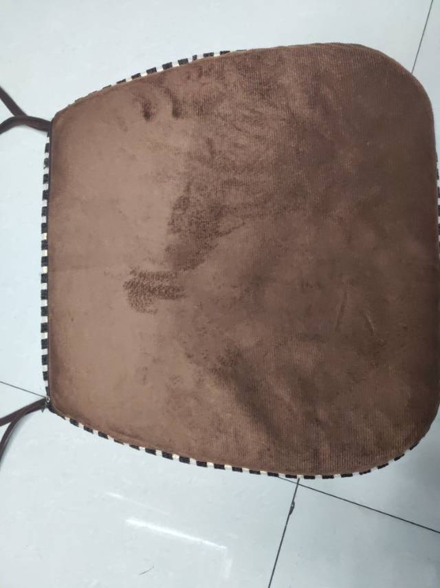 Brown printed Chenille dining chair cushion Specification image